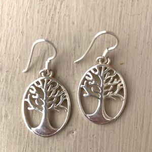 Elegant Silver Tree of Life Earrings